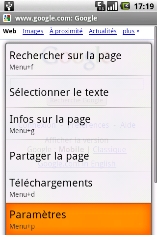 Changement User Agent Android